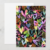 Waterverf Love Heart Mode Design Feestdagenkaart (Voorkant / Achterkant)