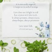 Waterverf Love is Patient Blue Kitchen Theedoek (Gevouwen)