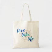 Waterverf Love Lake Life Nautical Typography Blue Tote Bag (Voorkant)