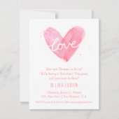 Waterverf Love Valentijnsdag Party Invitations Kaart (Voorkant)