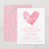 Waterverf Love Valentijnsdag Party Invitations Kaart (Voorkant / Achterkant)