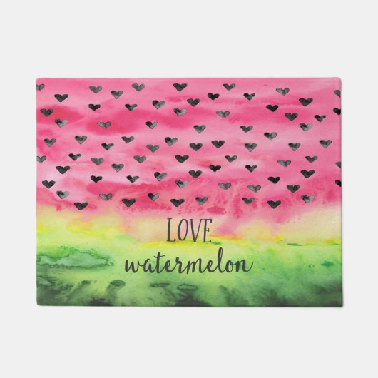 Waterverf Love Watermelon Hearts Deurmat (Voorkant)