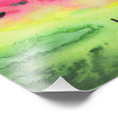 Waterverf Love Watermelon Hearts Foto Afdruk (Hoek)