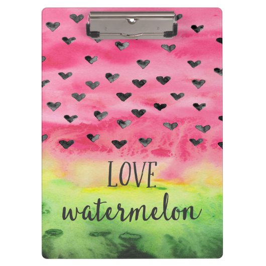 Waterverf Love Watermelon Hearts Klembord (Voorkant)