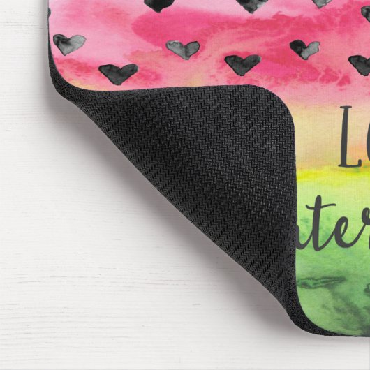 Waterverf Love Watermelon Hearts Muismat (Hoek)