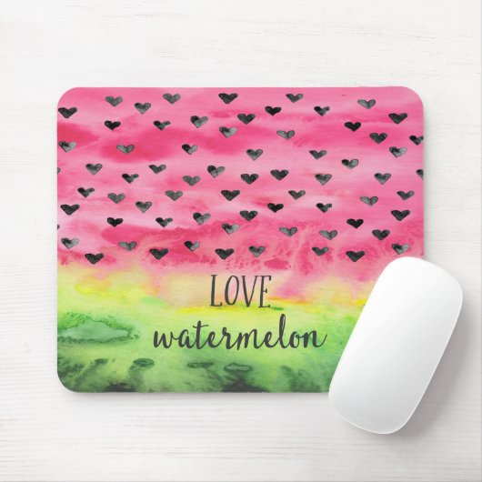 Waterverf Love Watermelon Hearts Muismat (Met muis)