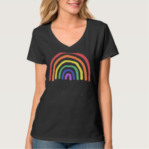 Waterverf Love Wins Rainbow Paint Typografisch T-shirt