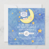 Waterverf Love You to the Moon n back Baby shower Kaart (Voorkant)