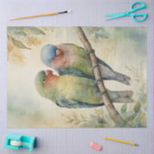 Waterverf Lovebirds Eucalyptus Tree Decoupage Tissuepapier (Craft)