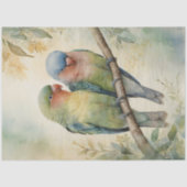 Waterverf Lovebirds Eucalyptus Tree Decoupage Tissuepapier (Voorkant)