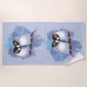 Waterverf Lovebirds Tropical Birds Strandlaken (Voorkant)