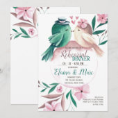 Waterverf Lovevogels Uitnodiging (Voorkant / Achterkant)