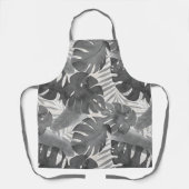 Waterverf Luana Tropical Grey Leaves Schort (Voorkant)