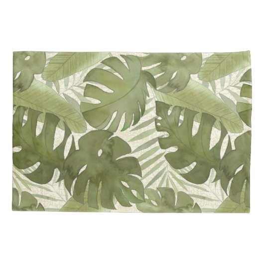 Waterverf Luana Tropische mosterd Floral omkeerbaa Kussensloop (Achterkant)