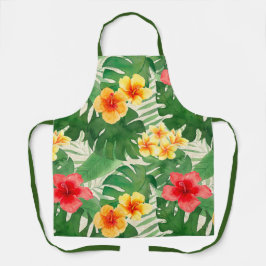 Waterverf Luana Tropische Vivid Floral Apron Schort