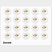Waterverf Luau Baby shower | roze | Ronde Sticker (Vel)