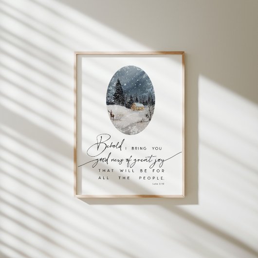 Waterverf Lucas 2:10 Kerst poster