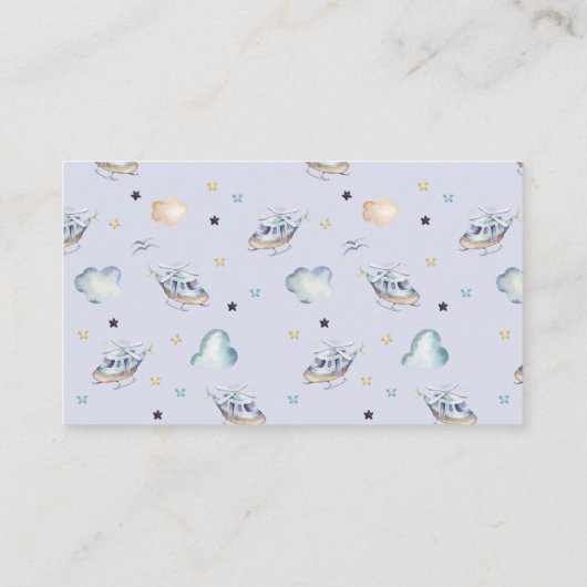 Waterverf Lucht Baby shower Informatiekaartje (Achterkant)