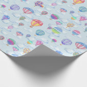 Waterverf-luchtballon in het luchtruim cadeaupapier (Hoek)