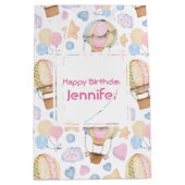 Waterverf luchtballonflespatroon: zaterdag medium cadeauzakje (Voorkant)