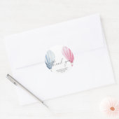 Waterverf Luchtballonnen Dank u geslacht onthullen Ronde Sticker (Envelop)