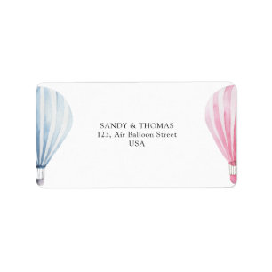 Waterverf luchtballonnen Geslacht onthullen Etiket