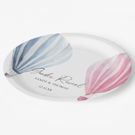 Waterverf luchtballonnen Geslacht onthullen Papieren Bordje (Gekanteld)