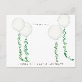 Waterverf luchtballonnen versierd met groene tak briefkaart