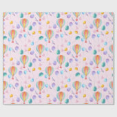 Waterverf-luchtballonpatroon Cadeaupapier (Vlak)