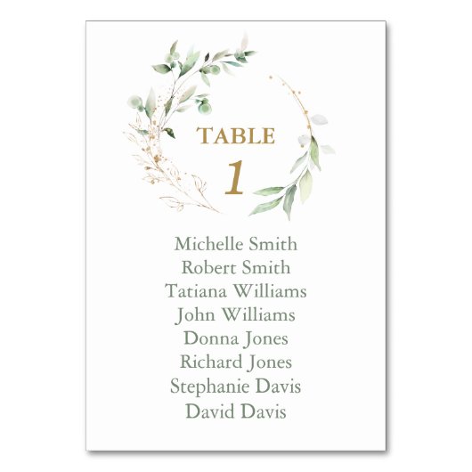 Waterverf luchtige groene trouw zitplaatskaart    kaart (Achterkant)