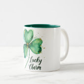 Waterverf Lucky Charm Tweekleurige Koffiemok (Voorkant rechts)