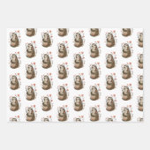 Waterverf Luiaard Illustratie Happy Moederdag Inpakpapier Vel (Voorkant)