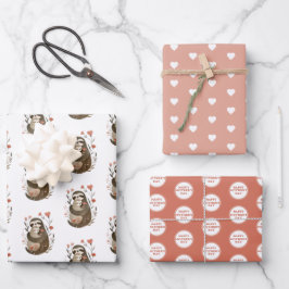 Waterverf Luiaard Illustratie Happy Moederdag Inpakpapier Vel