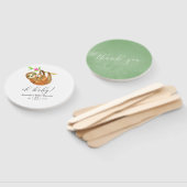 Waterverf Luiaard thema Baby Shower Handwaaier (Niet-gemonteerd)