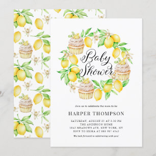 Waterverf, luiers en cupcakes, Baby shower Kaart