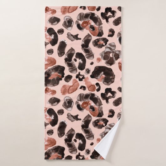 Waterverf luipaard dierprintpatroon badhanddoek (Badhanddoek)