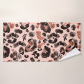 Waterverf luipaard dierprintpatroon badhanddoek (Badhanddoek)