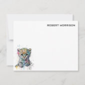 Waterverf Luipaard Elegante Briefkaart (Voorkant)