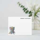 Waterverf Luipaard Elegante Briefkaart (Staand voorkant)