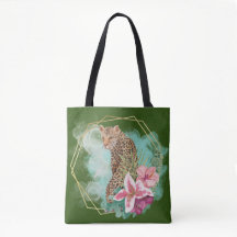 Waterverf luipaard en tropisch Lijst