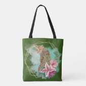 Waterverf luipaard en tropisch Lijst Tote Bag (Achterkant)