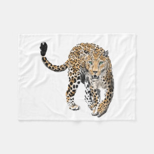waterverf luipaard jungle kat geschilderd dier gro fleece deken