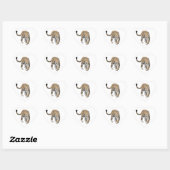 waterverf luipaard jungle kat geschilderd dier gro hart sticker (Vel)