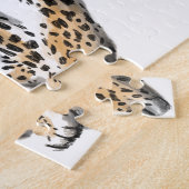 waterverf luipaard jungle kat geschilderd dier gro legpuzzel (Zijkant)