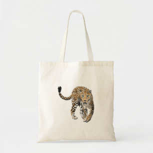 waterverf luipaard jungle kat geschilderd dier gro tote bag