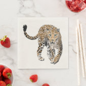 waterverf luipaard junglekat geschilderd dier groe servet (Insitu)