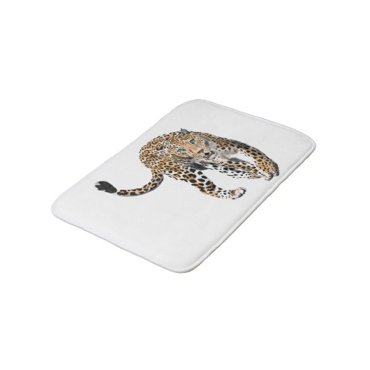 waterverf luipaard oerwoud kat geschilderd diereng badmat (Gekanteld)