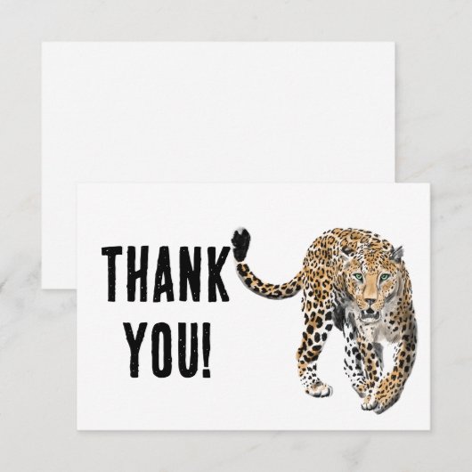 waterverf luipaard oerwoud kat geschilderd diereng bedankkaart (Voorkant / Achterkant)