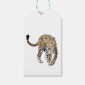 waterverf luipaard oerwoud kat geschilderd diereng cadeaulabel (Voorkant)