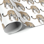 waterverf luipaard oerwoud kat geschilderd diereng cadeaupapier (Rol Hoek)